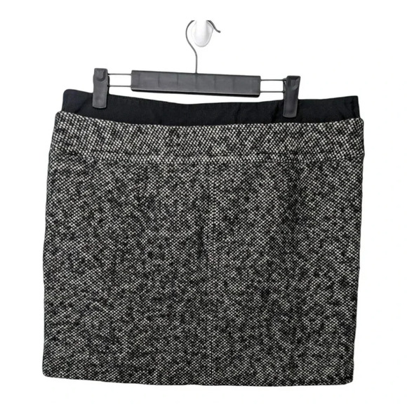 Ann Taylor Loft Tweed Mini Skirt Womens Size 14 Black White Wool Blend Lined - Picture 4 of 9